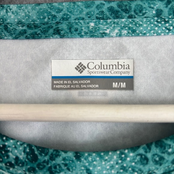 Columbia PFG Performance Long Sleeve Shirt (M) Aqua Multi Green - Picture 11 of 11